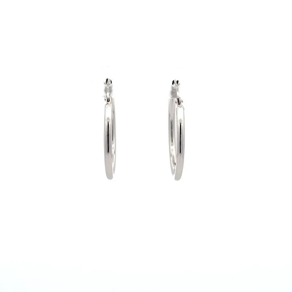 18K White Gold Earrings Hoops Loops 1.35 grams - Picture 1 of 9